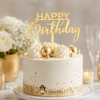 Happy Birthday Gold Pleksi Pasta S�s� 12x5cm