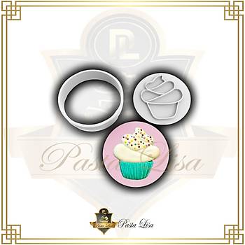 Kurabiye Damga ve Kesici Set - Cupcake