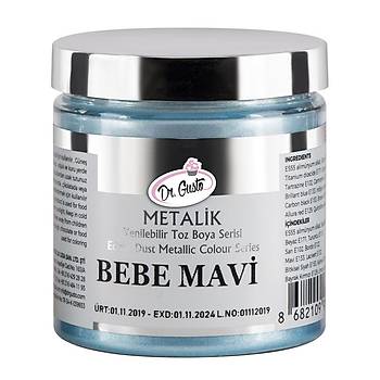 Dr.Gusto Yenilebilir Metalik Toz Boya 50gr - Bebe Mavi