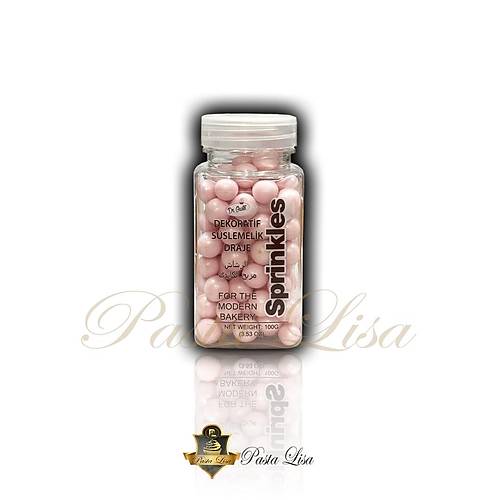 Dr.Gusto 10mm Boncuk eker (Sprinkles) & Draje 100gr - Bebe Pembe