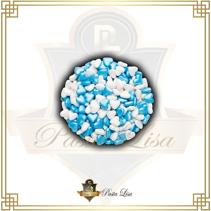 Dr.Gusto K���k Kalp Sprinkles 90gr - Sedef - Mavi