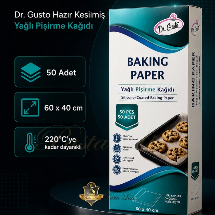 Dr.Gusto 60x40 cm 50�li Haz�r Kesilmi� Ya�l� Pi�irme Ka��d�