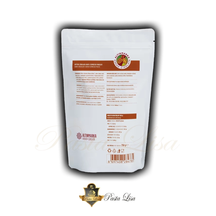 Alt�nmarka Bitter �ikolata Kapl� K�r�k Espresso �ekirde�i 750 gr