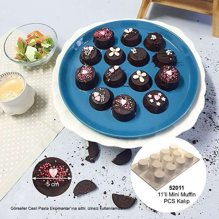 11'li Mini Muffin Silikon Kal�b�