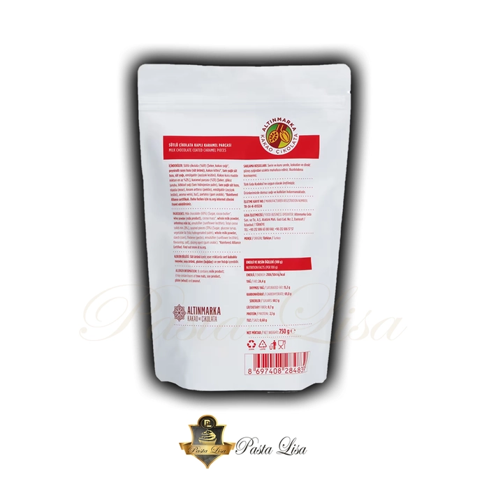 Alt�nmarka S�tl� �ikolata Kapl� Karamel Par�alar� 750 gr