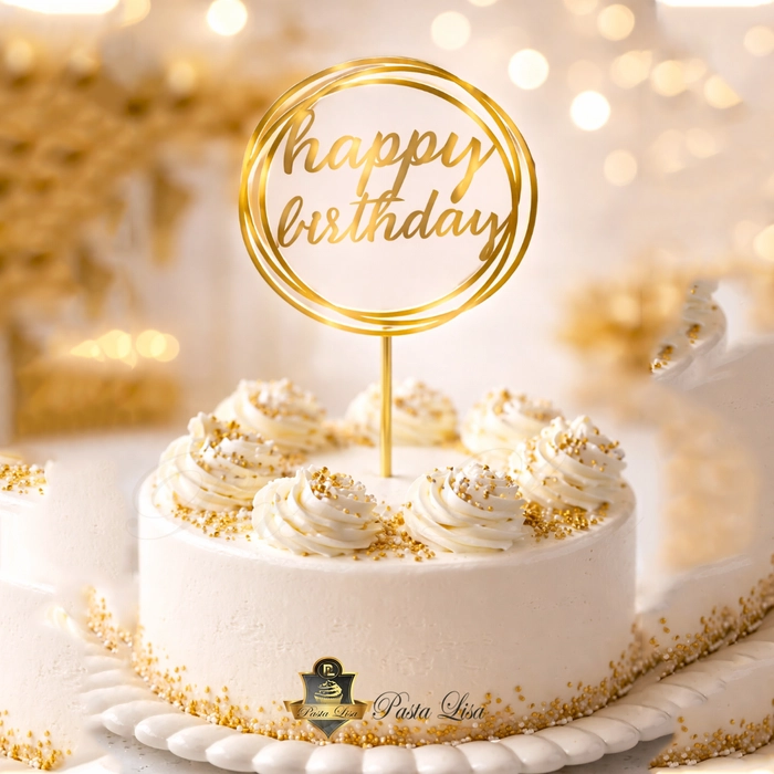 Happy Birthday Topper / �yiki Do�dun �ember Pleksi - Alt�n