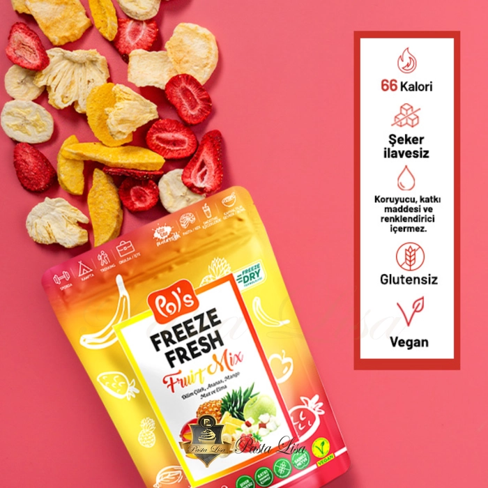 Pol's Freeze Fresh Fruit Mix Dondurularak Kurutulmu� Kar���k Meyve 20 gr