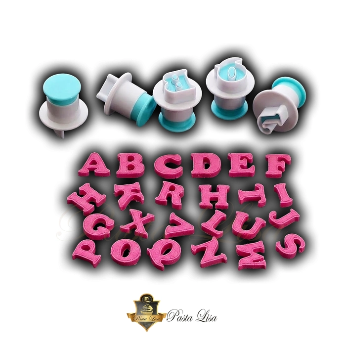 Basmal� B�y�k Harf Kopat Seti - Alfabe �eker Hamuru ve Kurabiye Kesici Kal�p