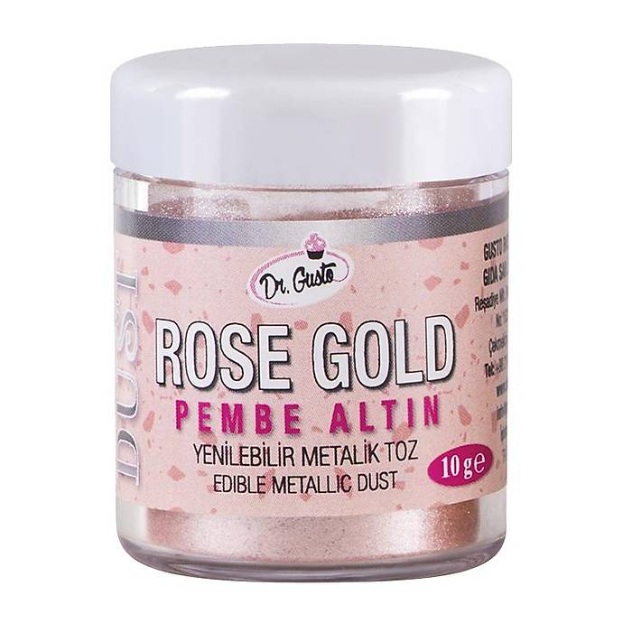Dr.Gusto Yenilebilir Metalik Toz Boya 10gr - Rosegold