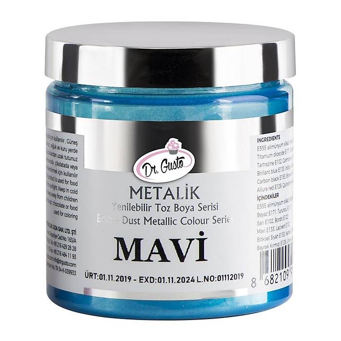 Dr.Gusto Yenilebilir Metalik Toz Boya 50gr - Mavi