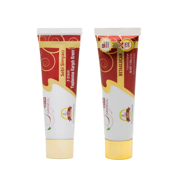 Sebi Simyac Yalanma Kart Krem 50ml ve Sebi Simyac Gne Korumal 50 SPF / PA++++ Yalanma Kart Krem Set