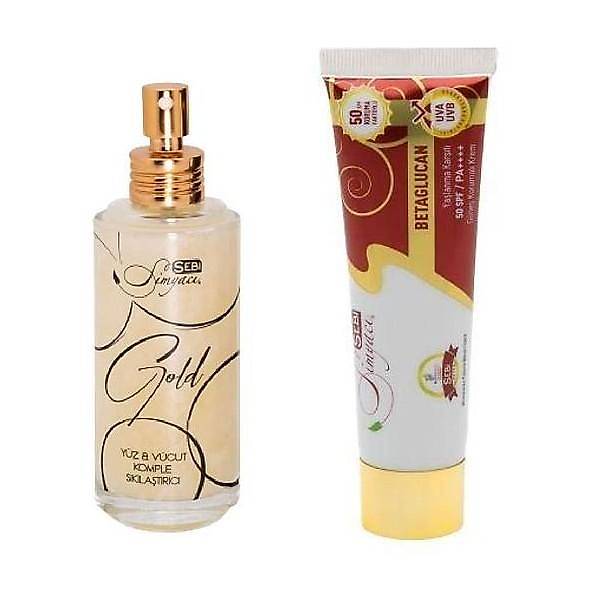 Sebi Simyac Gne Korumal 50 SPF / PA++++  Yalanma Kart Krem ve Sebi Simyac Gold Maksimum Sklatrc Serum Seti