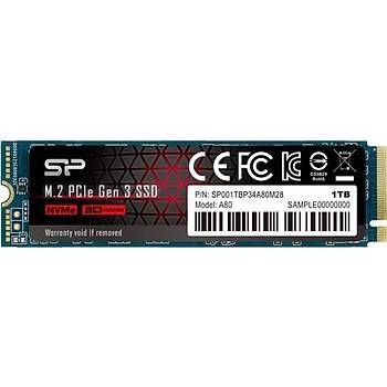 Silicon Power 1 TB 3400-MB/S 3000 Mb/s Nvme Pcie M.2 SSD
