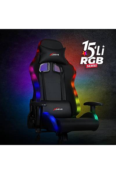 xDrive 15'Li Rgb Ikl Profesyonel Oyuncu Koltuu Siyah/Siyah