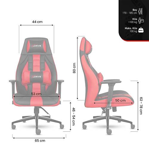 xDrive 1453 Profesyonel Oyuncu Koltu�u K�rm�z�/Siyah