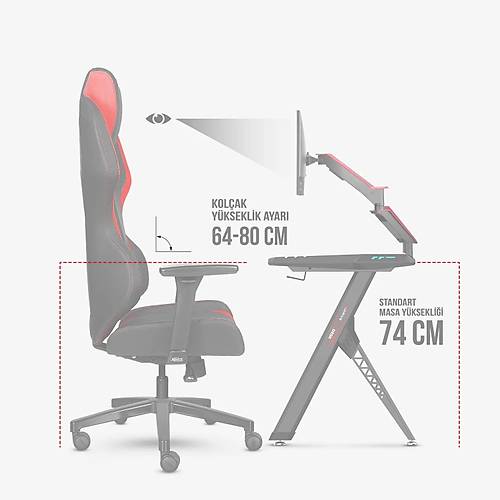 xDrive Bora Profesyonel Oyuncu Koltu�u Gri/Siyah