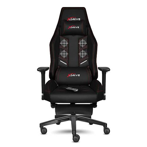 xDrive F�rt�na Masajl� Ayak Uzatmal� Profesyonel Oyuncu Koltu�u Siyah/Siyah