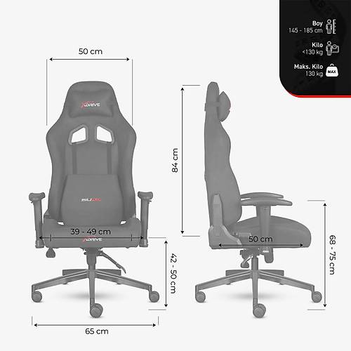 xDrive 15'L� Plus Profesyonel Oyuncu Koltu�u Siyah Kuma�