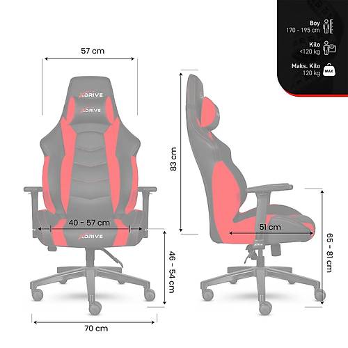 xDrive Tufan Profesyonel Oyuncu Koltu�u Siyah/Siyah