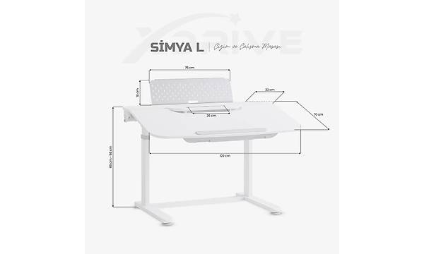 xDrive Simya Y�kseklik Ayarl� �izim ve �al��ma Masas� 120X72