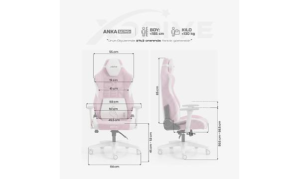 xDrive Anka Profesyonel Oyuncu Koltu�u (Queen �zel Seri) Pembe/Beyaz