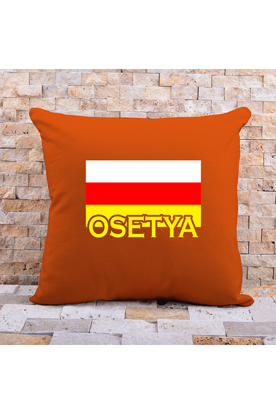 Osetya Bayraklı Kare Yastık