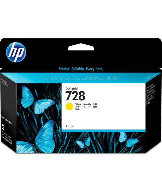 HP F9J65A (728) SARI 130 ML GENIS FORMAT MUREKKEP KARTUSU