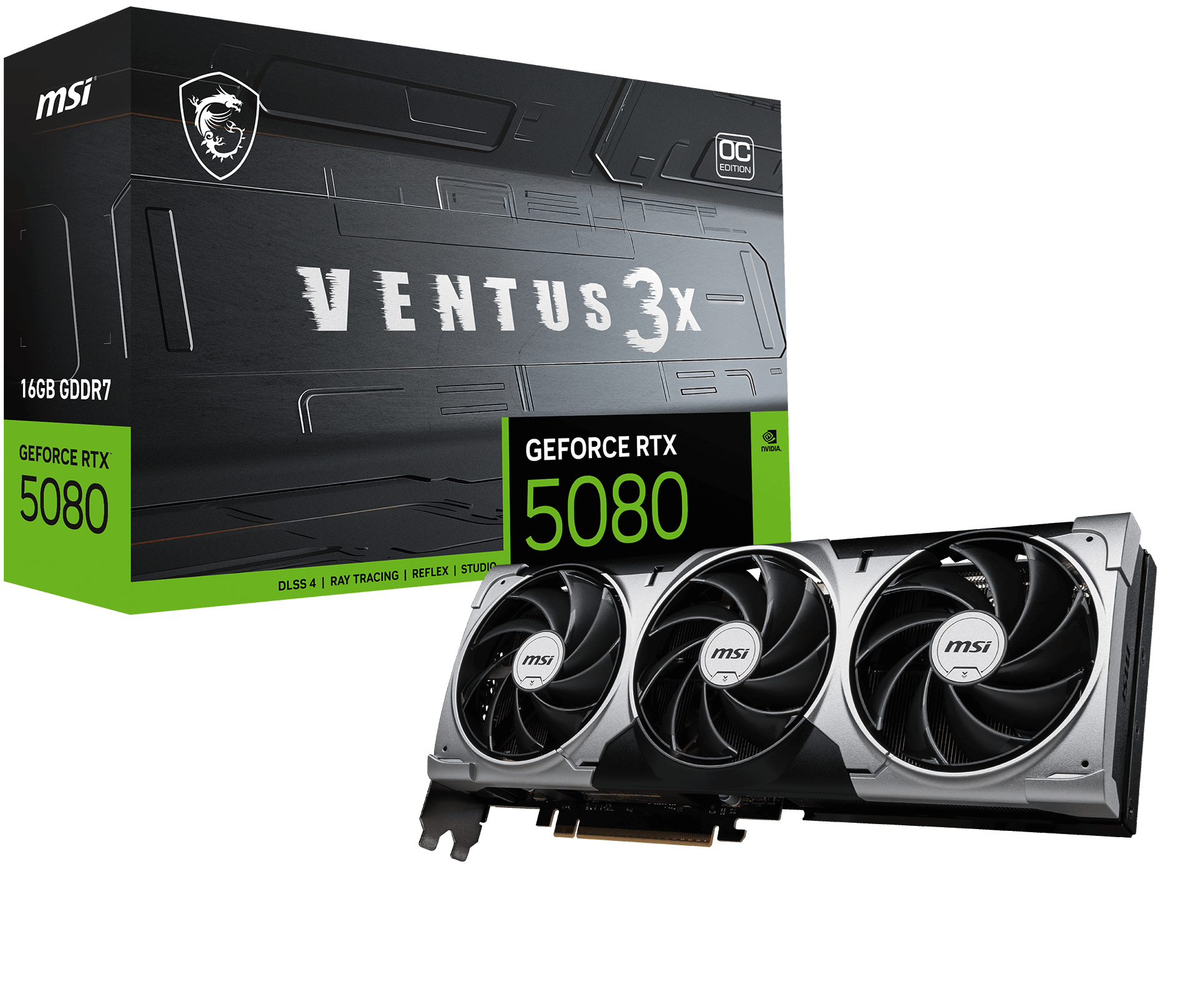 MSİ VGA GEFORCE RTX 5080 16G VENTUS 3X OC RTX5080 16GB GDRR7 256bit EKRAN KARTI