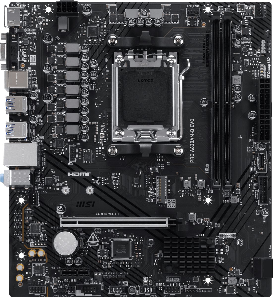 Msi Pro A620AM-B EVO AM5 DDR5 6800MHZ(OC) MATX Anakart 