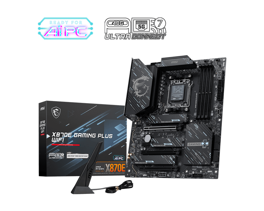 Msi Gaming Plus X870E Wi-Fi AM5 DDR5 8200MHZ(OC) Wi-Fi 7 ATX Anakart