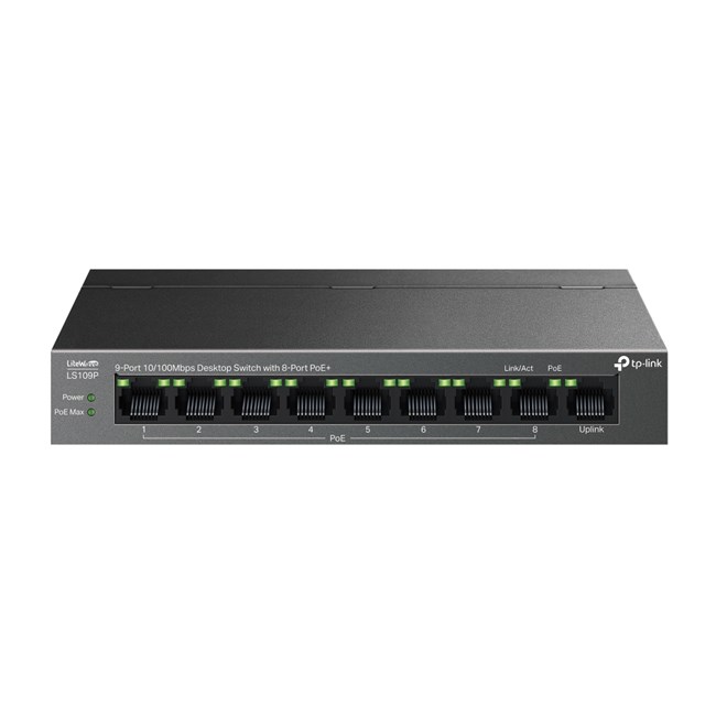 Tp-Link LS109P 10/100 8 Port PoE Yönetilemez Switch