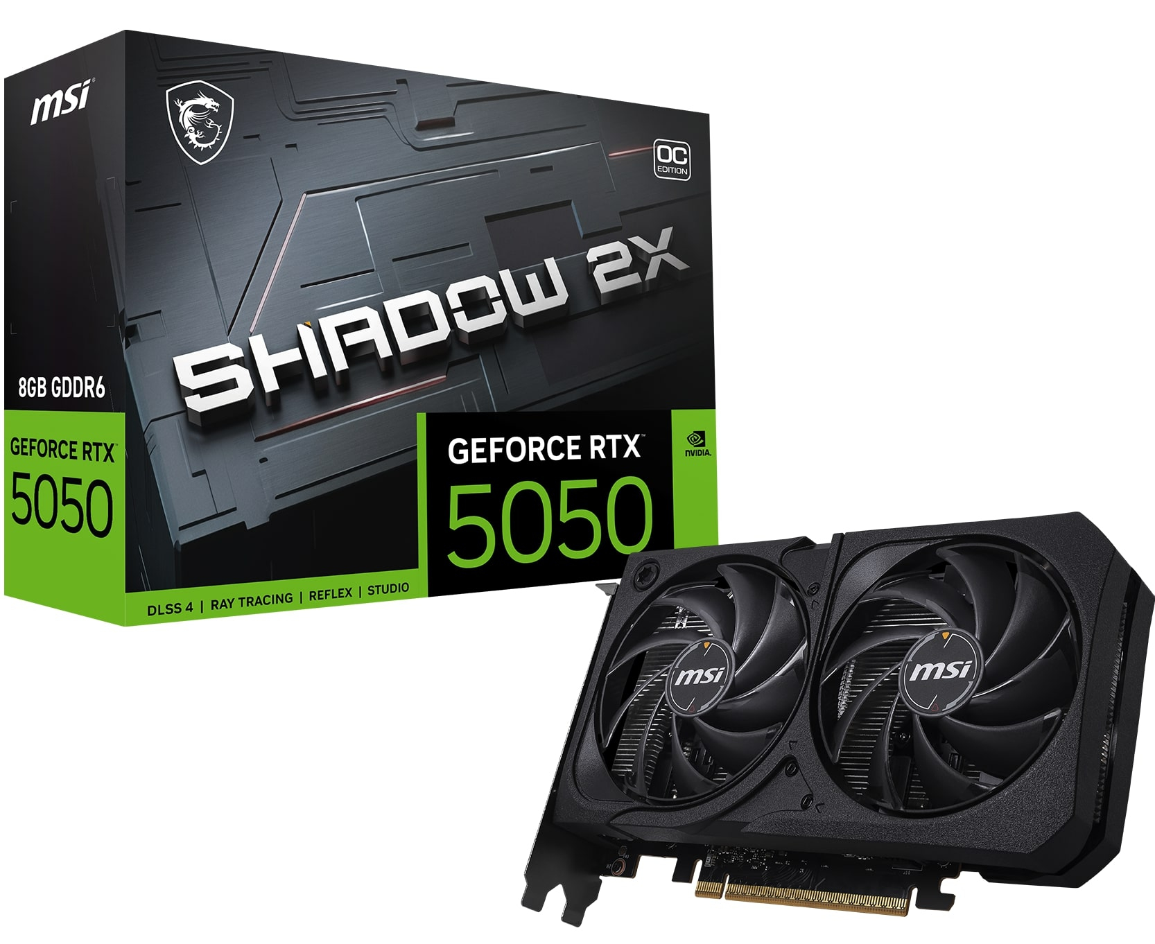 MSI GEFORCE RTX 5050 8GB SHADOW 2X OC 8GB GDDR6 128B DX12 PCIE 5.0 X16 (3XDP 1XHDMI)