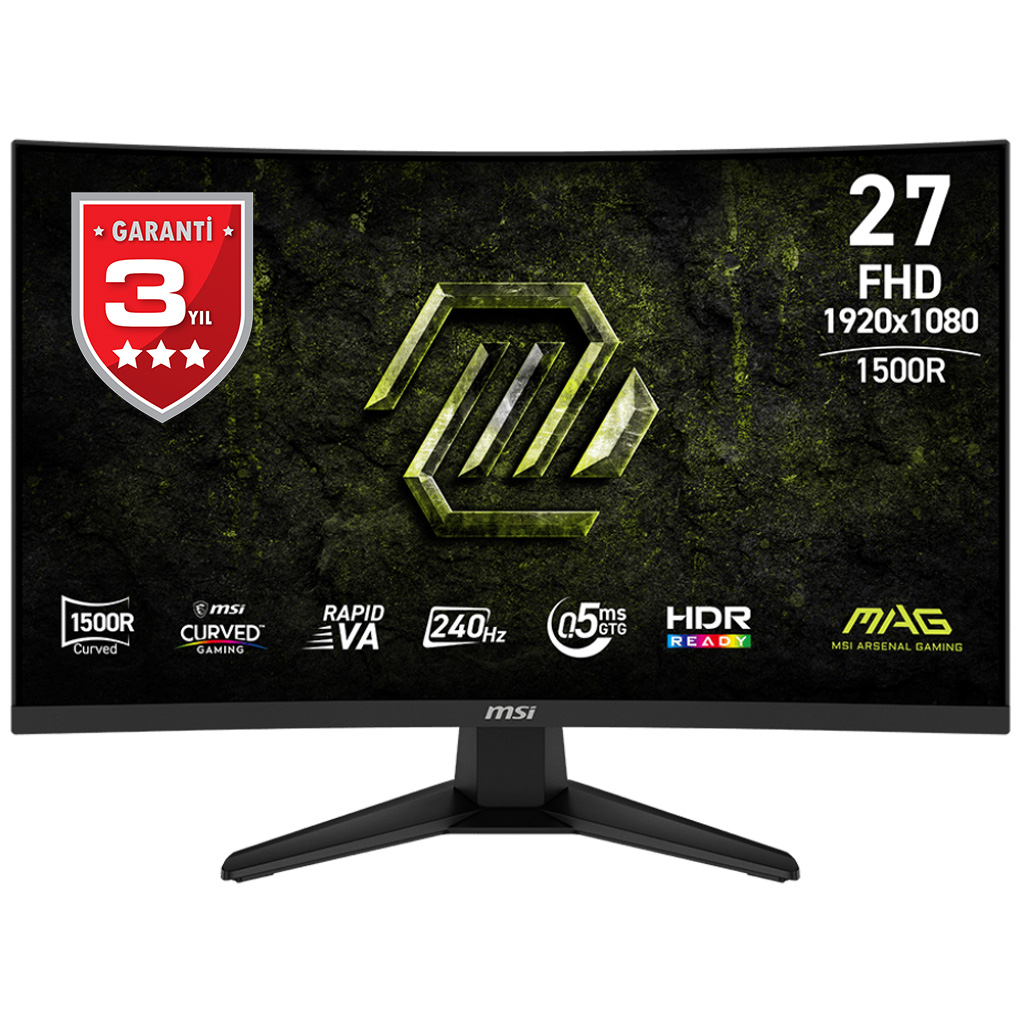 Msi Mag 27" 275CF X24 1920x1080 (FHD) 0.5MS 240HZ VA Gaming Monitör