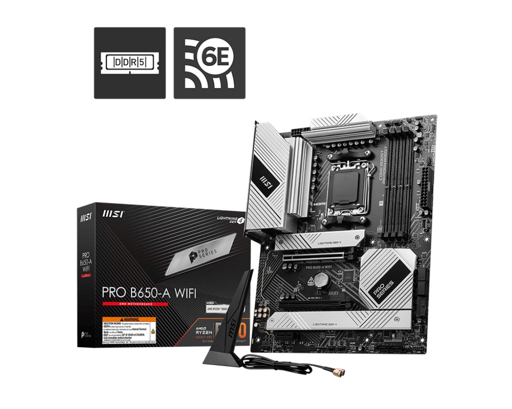 Msi Pro B650-A WIFI AM5 DDR5 7600MHZ Wi-Fi 6E ATX Anakart 