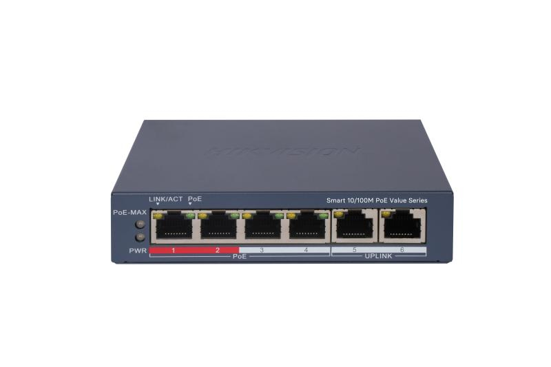 Hikvision DS-3E1106P-EI/M 4XFE+2XFE 45W Poe Switch