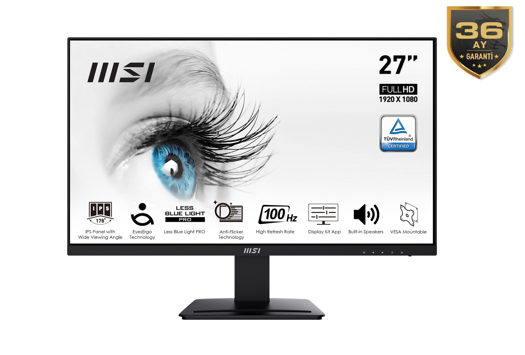 Msi PRO MP273A 27'' 1MS 100HZ FLAT FHD IPS Monitör