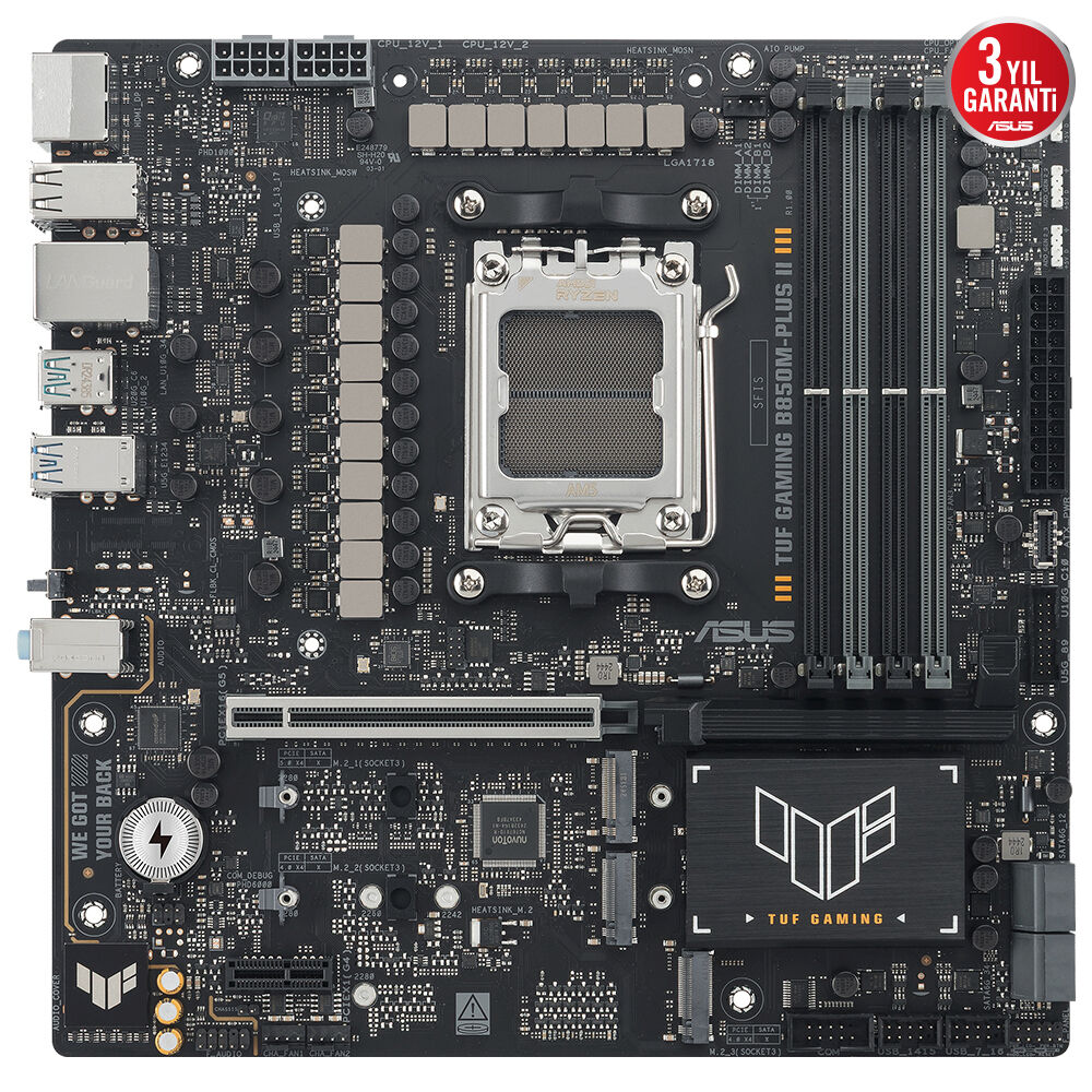 Asus Tuf Gaming B850M-PLUS II AMD B850 AM5 DDR5 Anakart