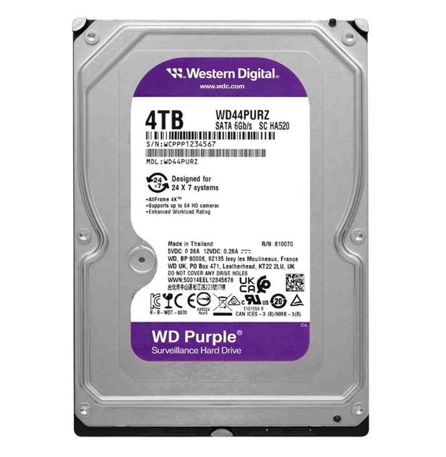 Western Digital Purple 4TB 5400Rpm 128MB -WD44PURZ