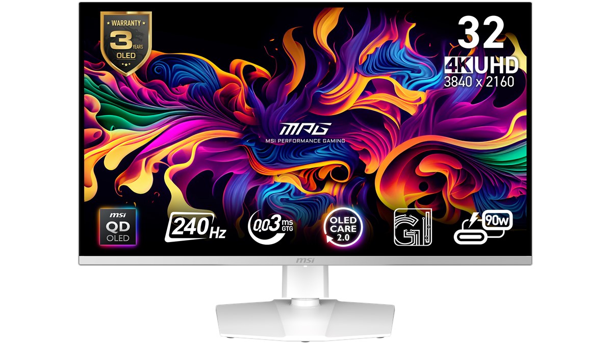 Msi 31.5" MPG 321URXW QD-OLED 0.03MS 240HZ Beyaz Gaming Monitör