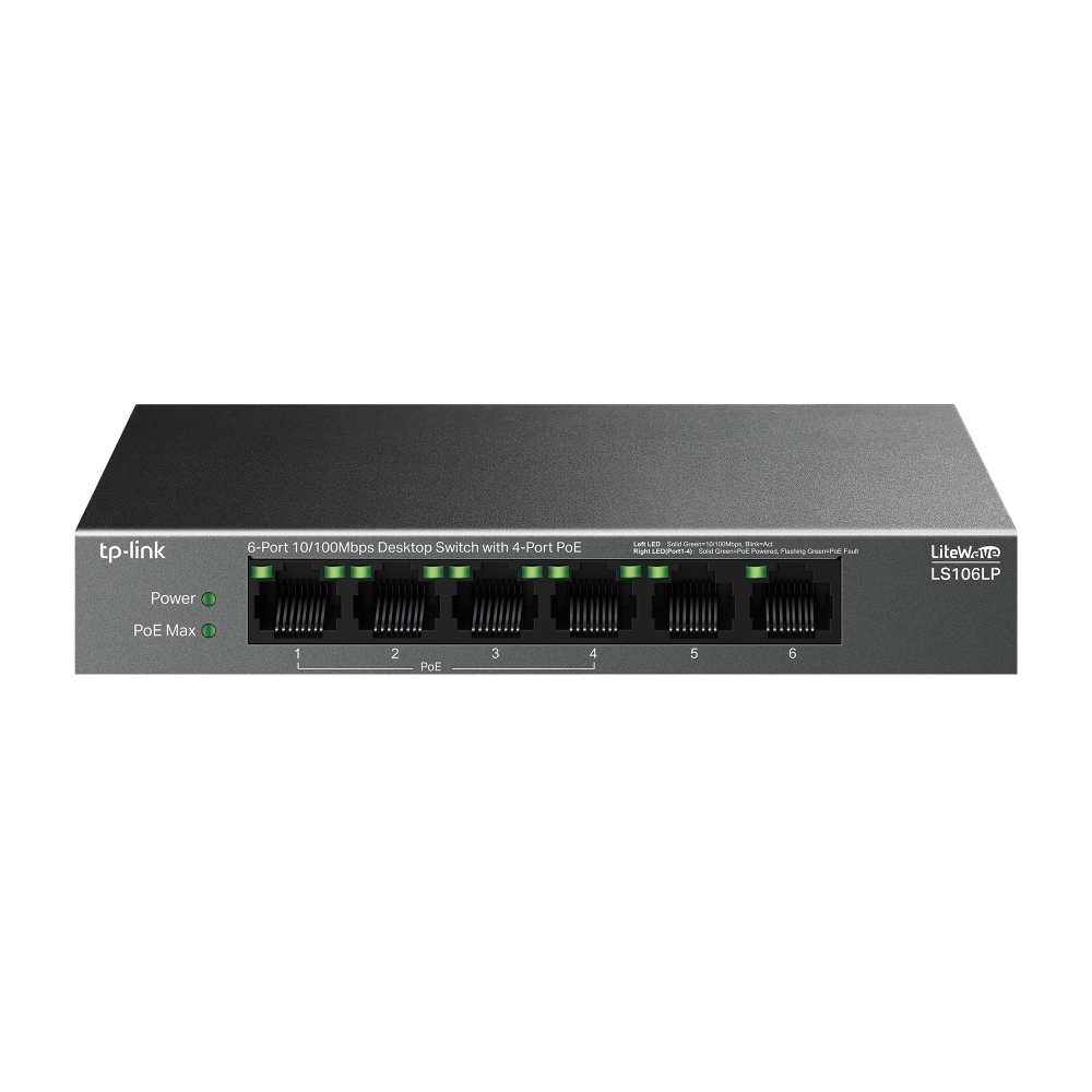 Tp-Link LS106LP 6 Port 4 Poe10/100 Yönetilemez Switch