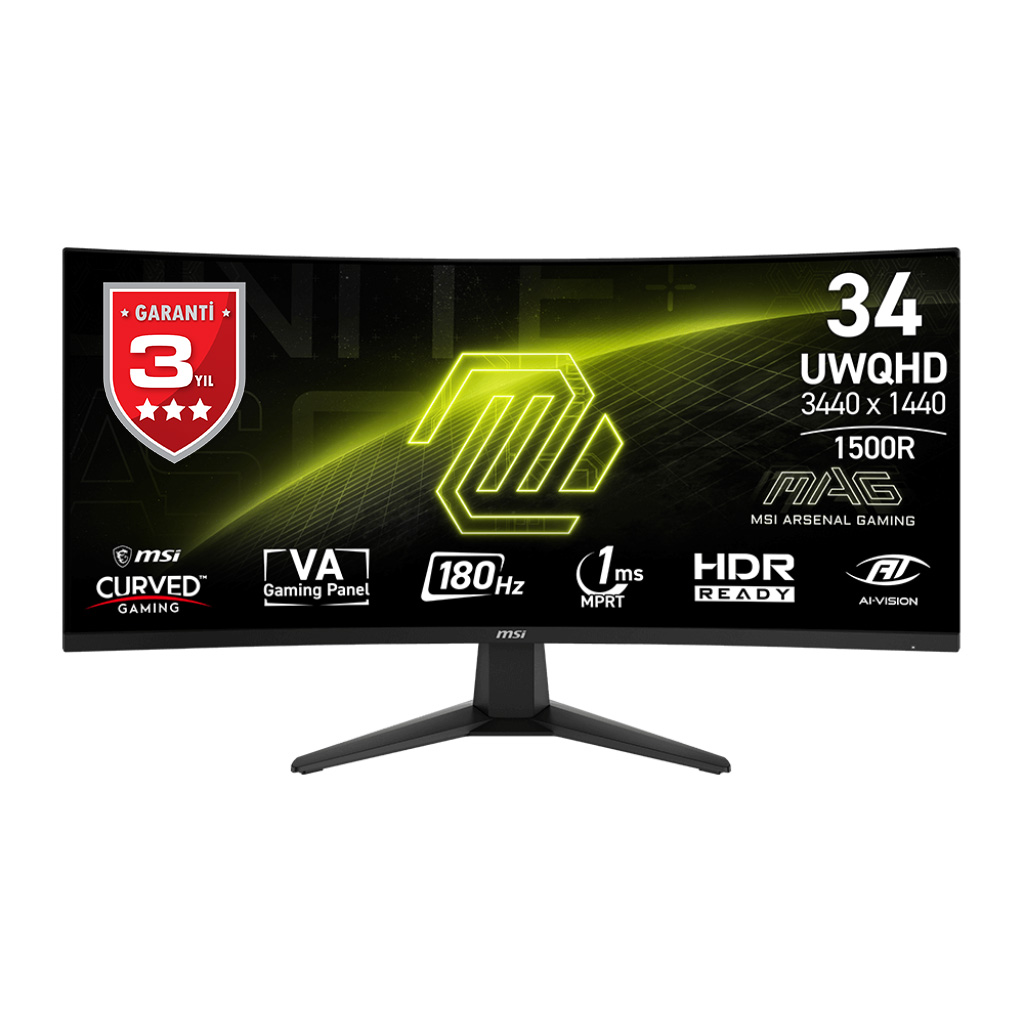 Msi Mag 34" 346CQ 3440x1440 1MS 180HZ VA Gaming Kavisli Monitör