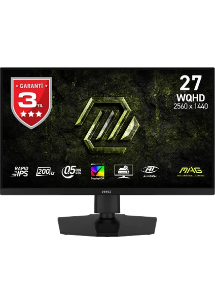 Msi Mag 27" 274QPF E20 2560x1440 0.5MS 200Hz IPS Gaming Monitör