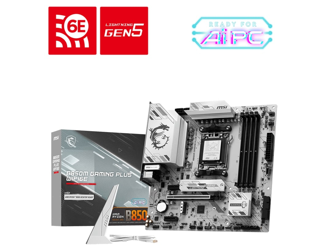 Msi Gaming Plus B850M Wİ-Fİ 6E DDR5 AM5 8200MHZ MATX Anakart 