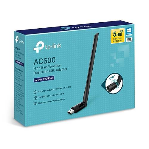 Tp-Link Archer T2U Plus 600Mbps USB Adapt�r