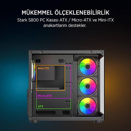 James Donkey Stark S800 750W Siyah Gaming ATX Kasa