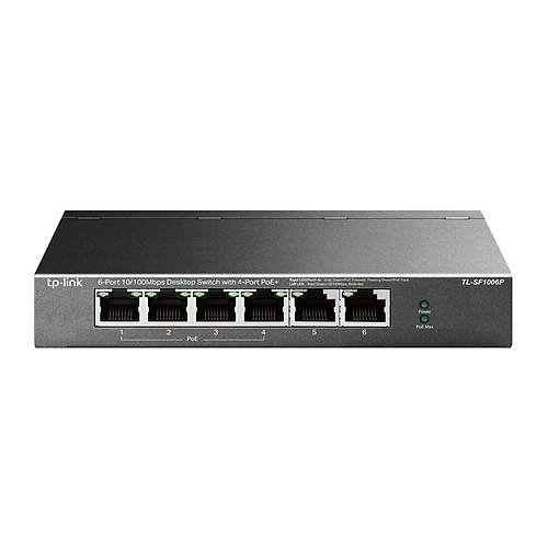 TP-LINK TL-SF1006P 6 PORT 10/100Mbps 4-PORT PoE 2 UPLINK MASAST SWITCH