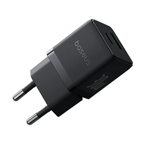 Baseus Palm Serisi 30W  Type-C ve Usb Portlu Siyah �arj Adapt�r�