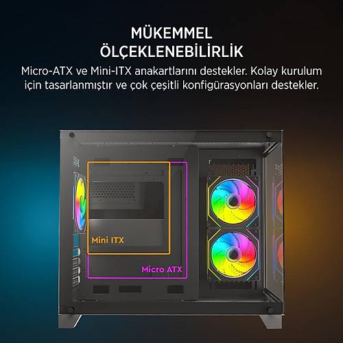 James Donkey Stark S700 650W Siyah Gaming mATX Kasa