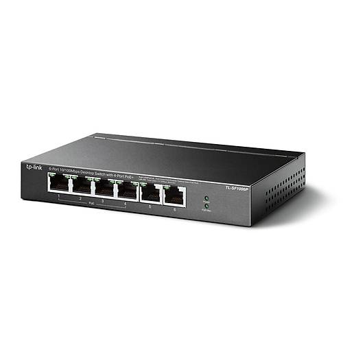 TP-LINK TL-SF1006P 6 PORT 10/100Mbps 4-PORT PoE 2 UPLINK MASAST SWITCH
