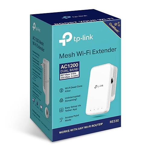 Tp-Link RE330 AC1200 Dual Band Priz Tipi Mesh W-F Extender